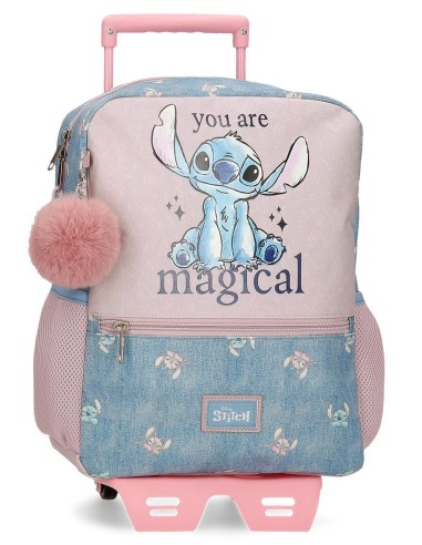 38522T1 MOCHILA ADAP. 33CM. C/CARRO. STITCH YOU ARE MAGICAL