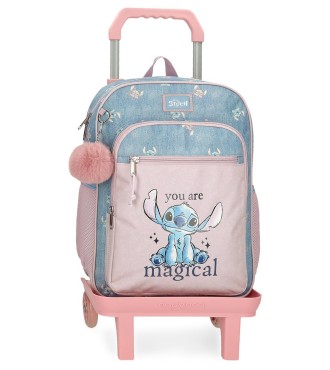 38523T1 MOCHILA ADAP. 32CM. C/CARRO. STITCH YOU ARE MAGICAL