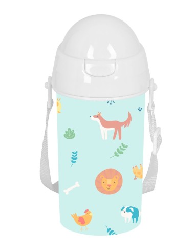 BOTELLA 500ml APERTURA AUTOM. CON PAJITA SAFTA PREESCOLAR...