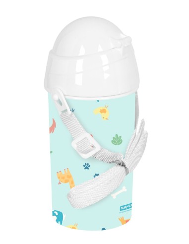 BOTELLA 500ml APERTURA AUTOM. CON PAJITA SAFTA PREESCOLAR...