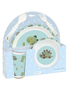 SET DE PLATOS, CUBIERTOS Y VASO SAFTA PREESCOLAR "DINOS" ...