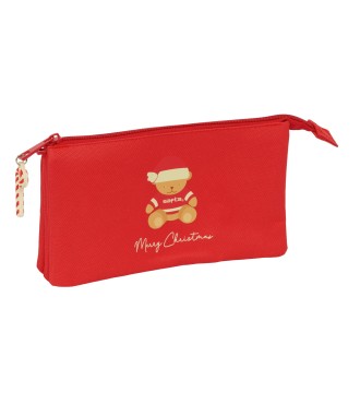PORTATODO TRIPLE OSITO ROJO FELICES FIESTAS