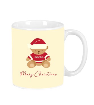 TAZA GRANDE OSITO BEIGE FELICES FIESTAS