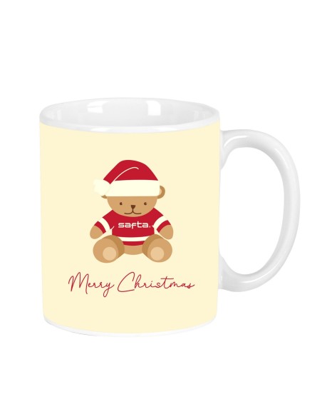 TAZA GRANDE OSITO BEIGE FELICES FIESTAS