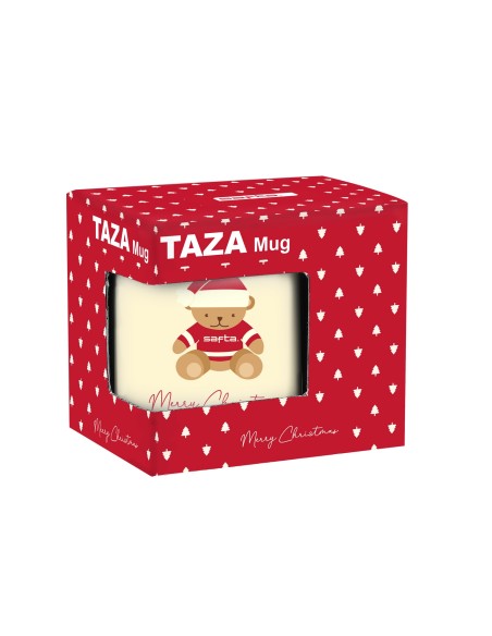 TAZA GRANDE OSITO BEIGE FELICES FIESTAS