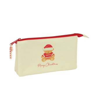 PORTATODO TRIPLE OSITO BEIGE FELICES FIESTAS