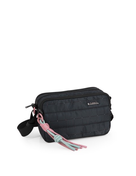 Bolso Bandolera Tres Compartimentos Mujer Gabol  Hanae Negro Bolso Bandolera Tres Compartimentos Mujer Gabol  Hanae Negro
