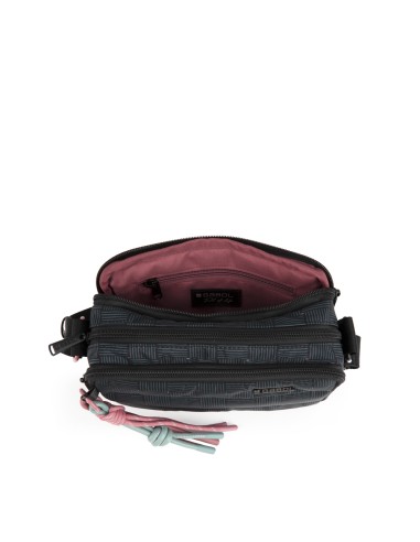 Bolso Bandolera Tres Compartimentos Mujer Gabol  Hanae Negro