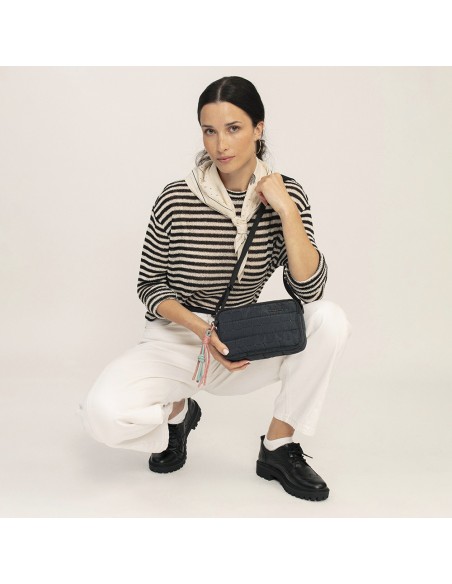 Bolso Bandolera Tres Compartimentos Mujer Gabol  Hanae Negro Bolso Bandolera Tres Compartimentos Mujer Gabol  Hanae Negro