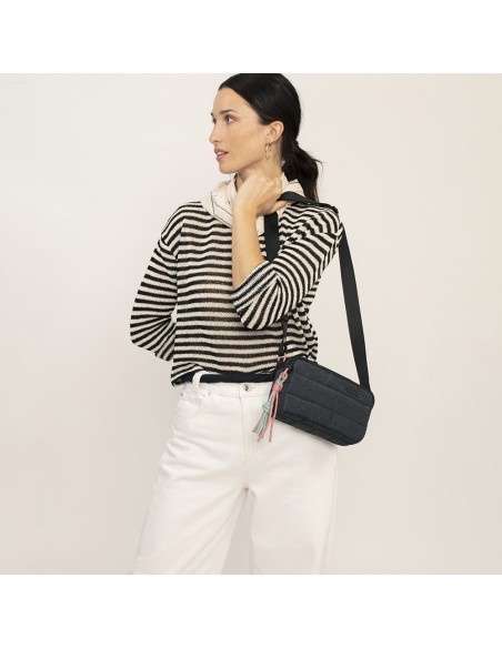 Bolso Bandolera Tres Compartimentos Mujer Gabol  Hanae Negro Bolso Bandolera Tres Compartimentos Mujer Gabol  Hanae Negro