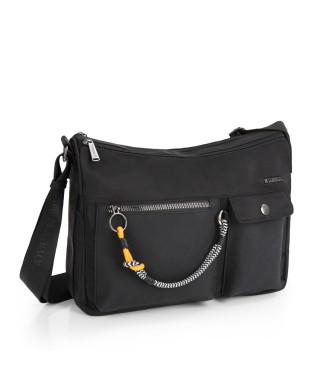 Bolso Bandolera Doble Cruzado Mujer Gabol Aisha Negro
