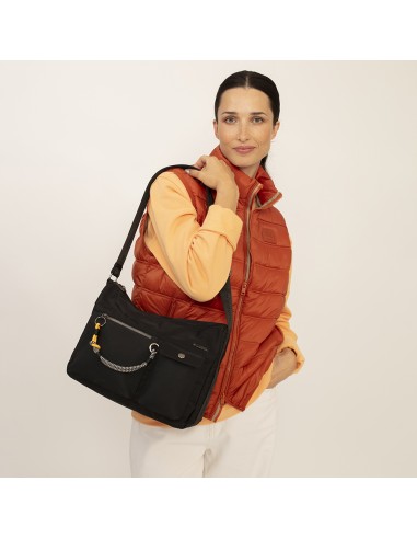 Bolso Bandolera Doble Cruzado Mujer Gabol Aisha Negro