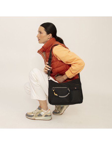 Bolso Bandolera Doble Cruzado Mujer Gabol Aisha Negro Bolso Bandolera Doble Cruzado Mujer Gabol Aisha Negro