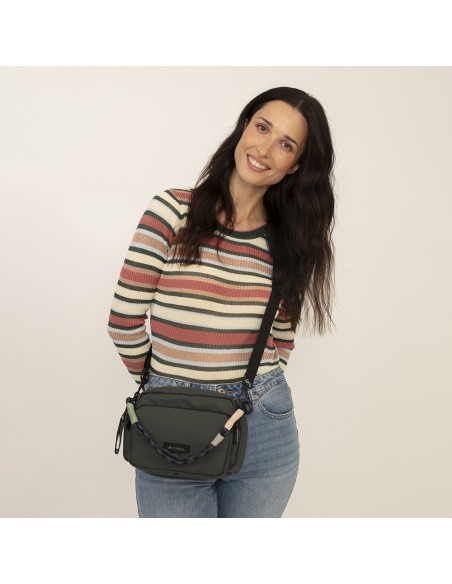 Bolso Un Asa + Bandolera Pequeño Mujer Gabol Mina Kaki