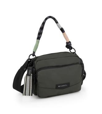 Bolso Un Asa + Bandolera Dos Compartimentos Mujer Gabol Mina Kaki