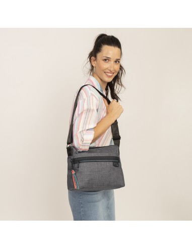 Bolso Bandolera Doble Mujer Gabol Shani Gris