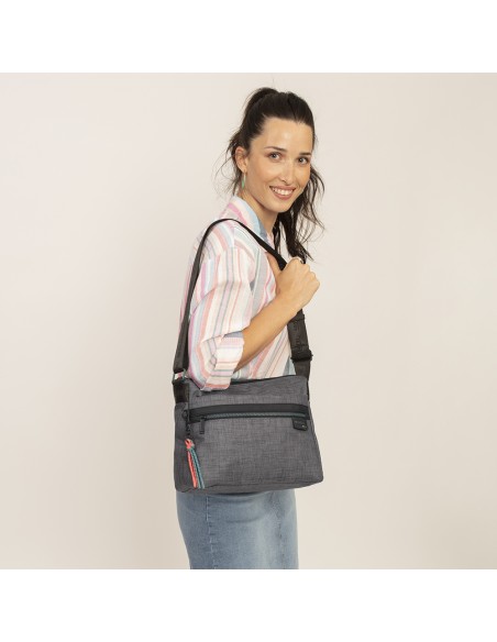 Bolso Bandolera Doble Mujer Gabol Shani Gris Bolso Bandolera Doble Mujer Gabol Shani Gris