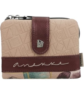 Billetero Monedero Pequeño Blando Mujer Anekke Evolution Beige 2