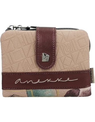 Billetero Monedero Pequeño Blando Mujer Anekke Evolution Beige