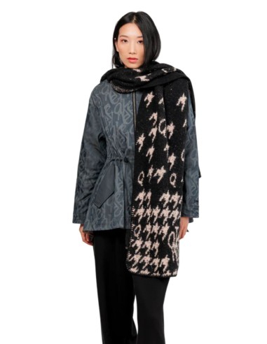 Bufanda C/Capucha Estampada Mujer Anekke Negra/Beige