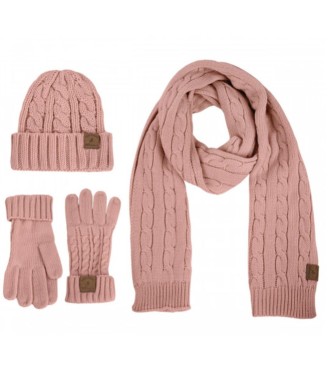 Set Gorro-Bufanda-Guantes Lois Rosa 2