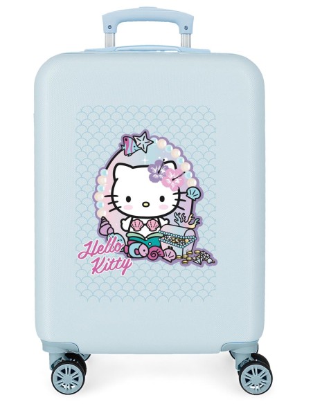 4181111 TROLLEY ABS 55CM. 4R. MERMAID KITTY AZUL CLARO