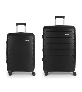 Set 2 Maletas M-L Gabol Origami Negro