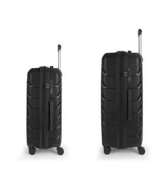 Set 2 Maletas M-L Gabol Origami Negro 2
