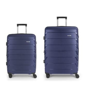 Set 2 Maletas M-L Gabol Origami Azul