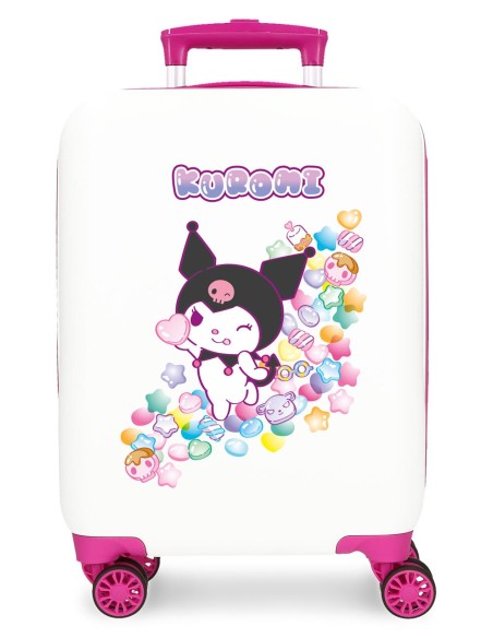 4281316 TROLLEY ABS 50 CM.4R. KUROMI CANDIES BLANCO-FUCSIA