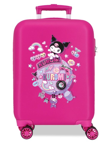 4281313 TROLLEY ABS 50 CM.4R. KUROMI AROUND THE WORLD FUCSIA