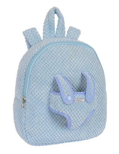 MOCHILA PREESCOLAR CON OSITO SAFTA AZUL PASTEL Mochilas G...