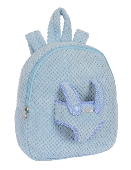 MOCHILA PREESCOLAR CON OSITO SAFTA AZUL PASTEL Mochilas G...