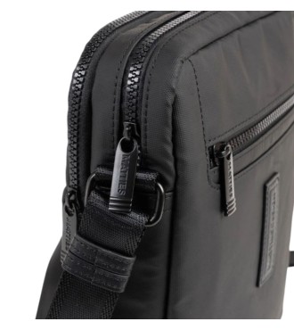 Bolso Bandolera Doble Hombre Matties Coated Nylon 40226-20 Negro 2