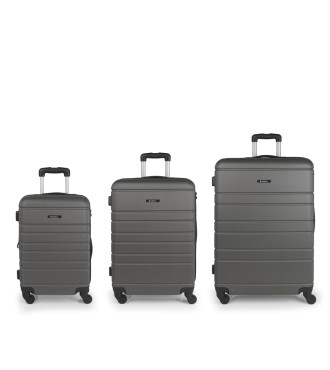 Set 3 Maletas C22-M-L Gabol Zero Gris