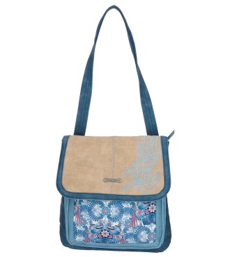 5562161 MOCHILA-BANDOLERA. CATALINA FAISAN AZUL