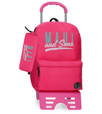 45323N1 MOCHILA ADAP. 42CM. + PORTATODO. C/CARRO. MAUI FUCSI 2