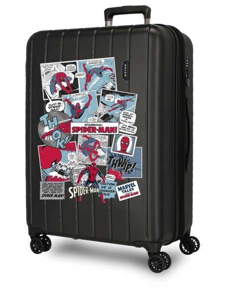 3489241 TROLLEY ABS 65CM. C/EXP. 4R. SPIDERMAN COMIC NEGRO