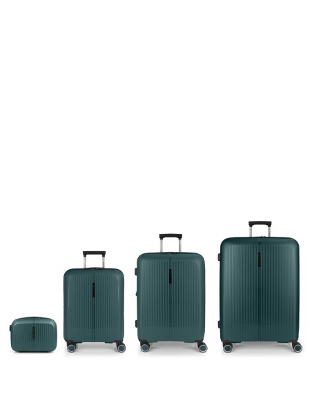 Set 3 Maletas C22-M-L + Neceser Gabol Brooklyn Verde Oscuro