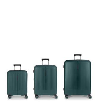 Set 3 Maletas C22-M-L Gabol Brooklyn Verde Oscuro