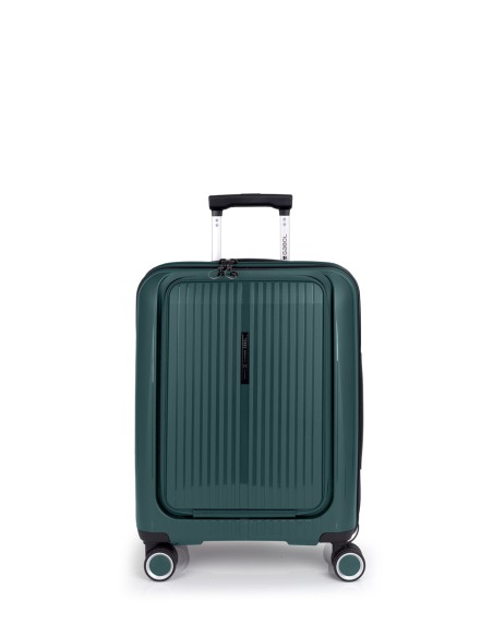 Maleta Trolley Cabina C/Bolsillo Para Portátil Gabol Brooklyn Verde Oscuro