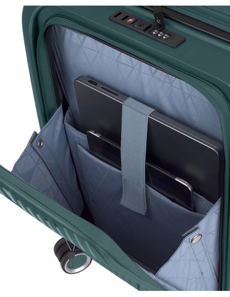 Maleta Trolley Cabina C/Bolsillo Para Portátil Gabol Brooklyn Verde Oscuro