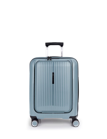 Maleta Trolley Cabina C/Bolsillo Para Portátil Gabol Brooklyn  Azul Claro