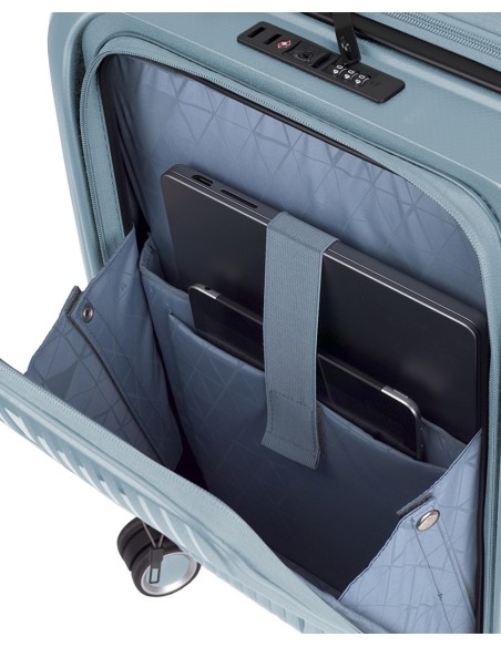 Maleta Trolley Cabina C/Bolsillo Para Portátil Gabol Brooklyn  Azul Claro