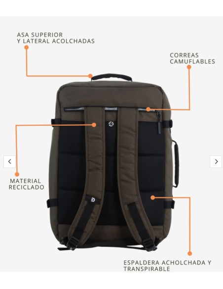 Mochila - Maleta de Viaje Discovery Andes - Portátil 17'' Kaki