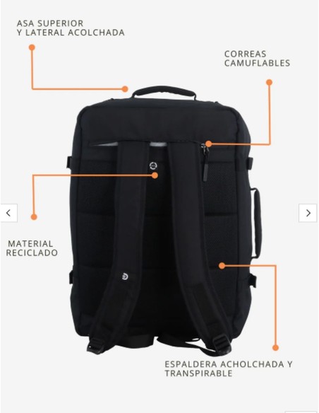 Mochila de Cabina Andes - Portátil 15'' Negro