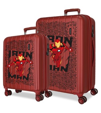 3488944 SET/2 TROLLEY ABS 55-65CM.4R.C/EXP. IRONMAN ROJO