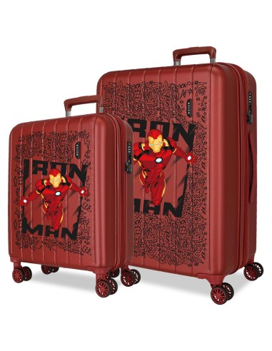 3488944 SET/2 TROLLEY ABS 55-65CM.4R.C/EXP. IRONMAN ROJO