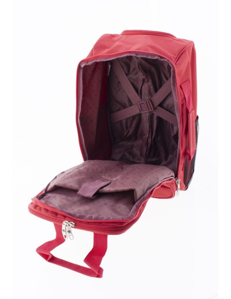Bolso Mochila Con Ruedas Ryanair Metro Rojo
