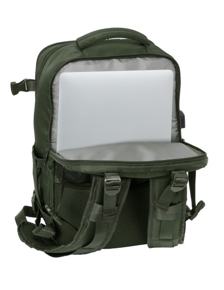 MOCHILA VIAJE CABINA PORTATIL 15,6'' SAFTA "VERDE"